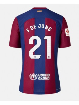 Ženski Nogometna dresi replika Barcelona Frenkie de Jong #21 Domači 2023-24 Kratek rokav